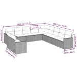 vidaXL Set canapele de grădină cu perne, 11 piese, gri, poliratan vidaXL Set canapele de grădină cu perne, 11 piese, gri, poliratan
