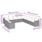 vidaXL Set canapele de grădină cu perne, 11 piese, maro, poliratan vidaXL Set canapele de grădină cu perne, 11 piese, maro, poliratan