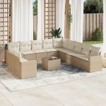 vidaXL Set canapele de grădină cu perne, 12 piese, bej, poliratan vidaXL Set canapele de grădină cu perne, 12 piese, bej, poliratan