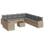 vidaXL Set canapele de grădină cu perne, 12 piese, bej, poliratan vidaXL Set canapele de grădină cu perne, 12 piese, bej, poliratan