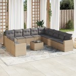 vidaXL Set canapele de grădină cu perne, 12 piese, bej, poliratan vidaXL Set canapele de grădină cu perne, 12 piese, bej, poliratan