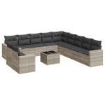 vidaXL Set canapele de grădină cu perne, 12piese gri deschis poliratan vidaXL Set canapele de grădină cu perne, 12piese gri deschis poliratan