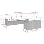 vidaXL Set mobilier de grădină cu perne, 8 piese, negru, poliratan