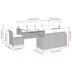 vidaXL Set mobilier de grădină cu perne, 8 piese, negru, poliratan