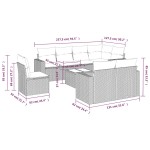 vidaXL Set mobilier de grădină cu perne, 9 piese, negru, poliratan vidaXL Set mobilier de grădină cu perne, 9 piese, negru, poliratan