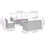 vidaXL Set mobilier de grădină cu perne, 9 piese, negru, poliratan vidaXL Set mobilier de grădină cu perne, 9 piese, negru, poliratan