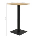 vidaXL Masă de bistro, culoarea stejarului, 60 x 60 x 107 cm