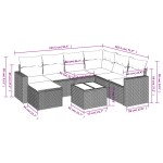 vidaXL Set mobilier de grădină cu perne, 8 piese gri deschis poliratan vidaXL Set mobilier de grădină cu perne, 8 piese gri deschis poliratan