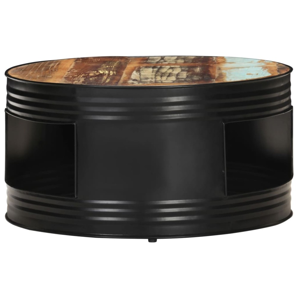 vidaXL Măsuță de cafea, negru, 68 x 68 x 36 cm, lemn masiv reciclat