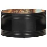 vidaXL Măsuță de cafea, negru, 68 x 68 x 36 cm, lemn masiv reciclat vidaXL Măsuță de cafea, negru, 68 x 68 x 36 cm, lemn masiv reciclat