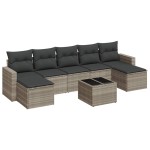 vidaXL Set mobilier de grădină cu perne, 8 piese gri deschis poliratan vidaXL Set mobilier de grădină cu perne, 8 piese gri deschis poliratan