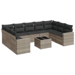 vidaXL Set canapele de grădină cu perne 10 piese gri deschis poliratan vidaXL Set canapele de grădină cu perne 10 piese gri deschis poliratan