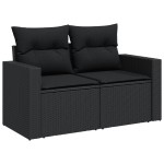 vidaXL Set mobilier de grădină cu perne, 9 piese, negru, poliratan vidaXL Set mobilier de grădină cu perne, 9 piese, negru, poliratan