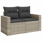 vidaXL Set canapele de grădină cu perne 10 piese gri deschis poliratan vidaXL Set canapele de grădină cu perne 10 piese gri deschis poliratan