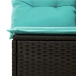 vidaXL Set mobilier de grădină cu perne, 9 piese, negru, poliratan