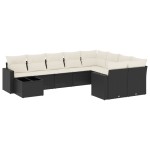 vidaXL Set canapele de grădină cu perne, 10 piese, negru, poliratan vidaXL Set canapele de grădină cu perne, 10 piese, negru, poliratan