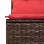 vidaXL Set canapele de grădină cu perne, 10 piese, maro, poliratan