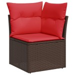 vidaXL Set canapele de grădină cu perne, 10 piese, maro, poliratan
