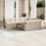 vidaXL Set canapele de grădină cu perne, 11 piese, bej, poliratan vidaXL Set canapele de grădină cu perne, 11 piese, bej, poliratan
