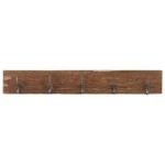 vidaXL Cuier de hol cu 5 cârlige, 100x2,5x15 cm, lemn masiv reciclat vidaXL Cuier de hol cu 5 cârlige, 100x2,5x15 cm, lemn masiv reciclat