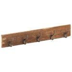vidaXL Cuier de hol cu 5 cârlige, 100x2,5x15 cm, lemn masiv reciclat vidaXL Cuier de hol cu 5 cârlige, 100x2,5x15 cm, lemn masiv reciclat