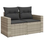 vidaXL Set canapele de grădină cu perne 10 piese gri deschis poliratan vidaXL Set canapele de grădină cu perne 10 piese gri deschis poliratan