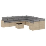 vidaXL Set canapele de grădină cu perne, 11 piese, bej, poliratan vidaXL Set canapele de grădină cu perne, 11 piese, bej, poliratan