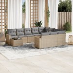 vidaXL Set canapele de grădină cu perne, 11 piese, bej, poliratan vidaXL Set canapele de grădină cu perne, 11 piese, bej, poliratan