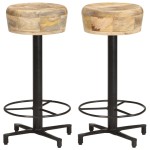vidaXL Scaune de bar, 2 buc., 66 cm, lemn masiv de mango