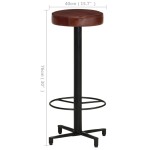 vidaXL Scaune de bar, 2 buc., 76 cm, piele naturală