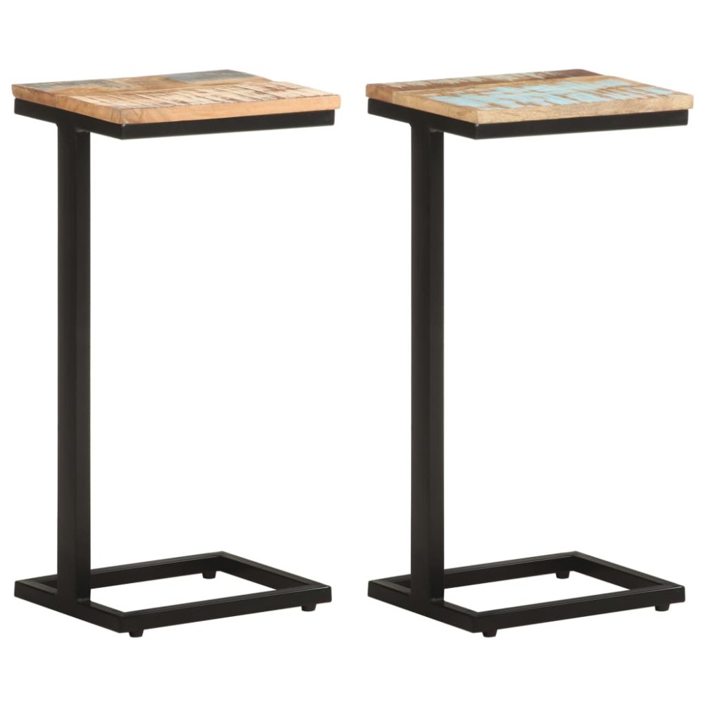 vidaXL Mese laterale, 2 buc., 31,5x24,5x64,5 cm, lemn masiv reciclat