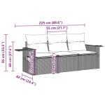 vidaXL Set canapele de grădină cu perne, 3 piese gri deschis poliratan vidaXL Set canapele de grădină cu perne, 3 piese gri deschis poliratan