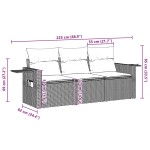 vidaXL Set canapele de grădină cu perne, 3 piese, maro, poliratan vidaXL Set canapele de grădină cu perne, 3 piese, maro, poliratan