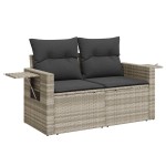 vidaXL Set canapea de grădină cu perne, 4 piese, gri deschis poliratan vidaXL Set canapea de grădină cu perne, 4 piese, gri deschis poliratan