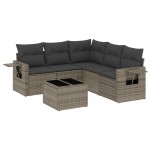 vidaXL Set mobilier grădină cu perne, 6 piese, gri, poliratan vidaXL Set mobilier grădină cu perne, 6 piese, gri, poliratan