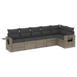 vidaXL Set mobilier grădină cu perne, 6 piese, gri, poliratan vidaXL Set mobilier grădină cu perne, 6 piese, gri, poliratan