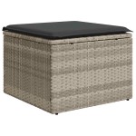 vidaXL Set mobilier de grădină cu perne, 8 piese gri deschis poliratan