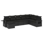 vidaXL Set mobilier de grădină cu perne, 8 piese, negru, poliratan vidaXL Set mobilier de grădină cu perne, 8 piese, negru, poliratan