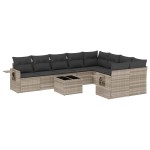 vidaXL Set canapele de grădină cu perne 10 piese gri deschis poliratan vidaXL Set canapele de grădină cu perne 10 piese gri deschis poliratan