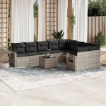 vidaXL Set canapele de grădină cu perne 10 piese gri deschis poliratan vidaXL Set canapele de grădină cu perne 10 piese gri deschis poliratan