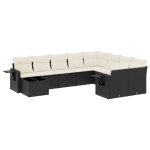 vidaXL Set canapele de grădină cu perne, 10 piese, negru, poliratan vidaXL Set canapele de grădină cu perne, 10 piese, negru, poliratan