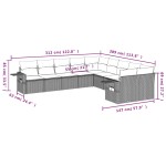 vidaXL Set canapele de grădină cu perne, 10 piese, negru, poliratan