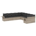 vidaXL Set canapele de grădină cu perne 10 piese gri deschis poliratan vidaXL Set canapele de grădină cu perne 10 piese gri deschis poliratan
