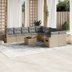 vidaXL Set canapele de grădină cu perne, 11 piese, bej, poliratan vidaXL Set canapele de grădină cu perne, 11 piese, bej, poliratan