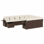 vidaXL Set canapele de grădină cu perne, 11 piese, maro, poliratan vidaXL Set canapele de grădină cu perne, 11 piese, maro, poliratan