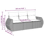 vidaXL Set canapele de grădină cu perne, 3 piese gri deschis poliratan vidaXL Set canapele de grădină cu perne, 3 piese gri deschis poliratan