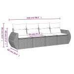 vidaXL Set canapea de grădină cu perne, 4 piese, gri deschis poliratan vidaXL Set canapea de grădină cu perne, 4 piese, gri deschis poliratan