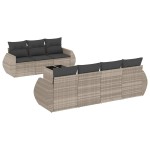 vidaXL Set mobilier de grădină cu perne, 8 piese gri deschis poliratan vidaXL Set mobilier de grădină cu perne, 8 piese gri deschis poliratan