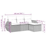 vidaXL Set canapea de grădină cu perne, 4 piese, gri deschis poliratan vidaXL Set canapea de grădină cu perne, 4 piese, gri deschis poliratan
