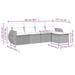 vidaXL Set canapea de grădină cu perne, 5 piese, gri, poliratan vidaXL Set canapea de grădină cu perne, 5 piese, gri, poliratan